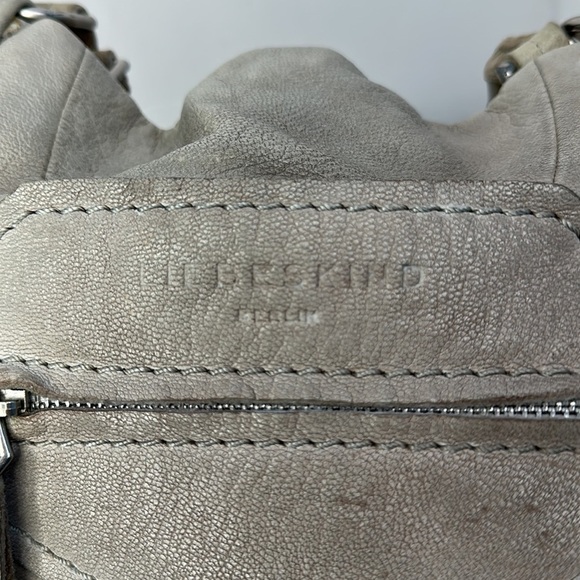 LIEBESKIND BERLIN KUMBA  light grey Goat Skin Studded Bag - Picture 6 of 10